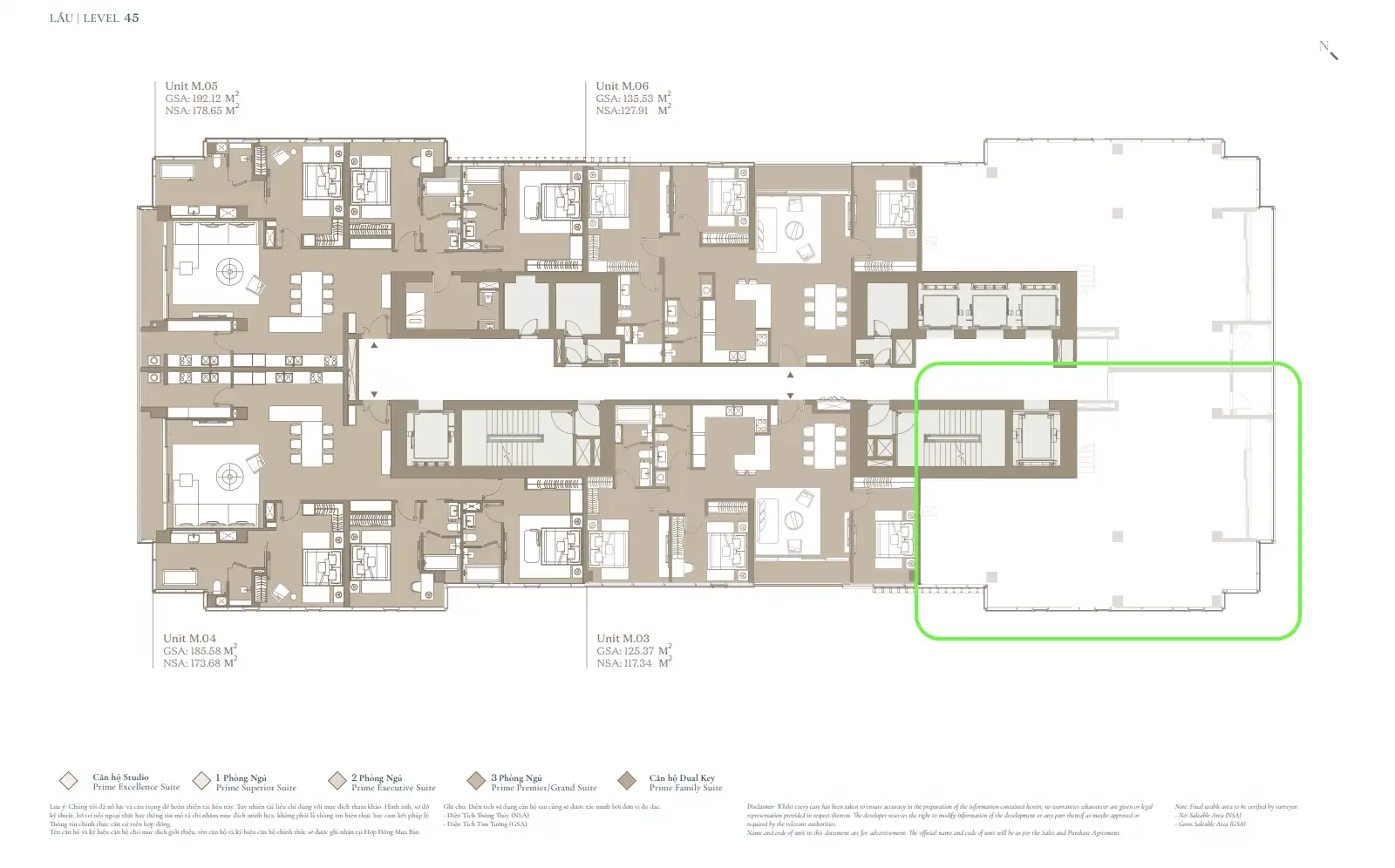 Layout căn hộ Penthouse Grand Marina Saigon